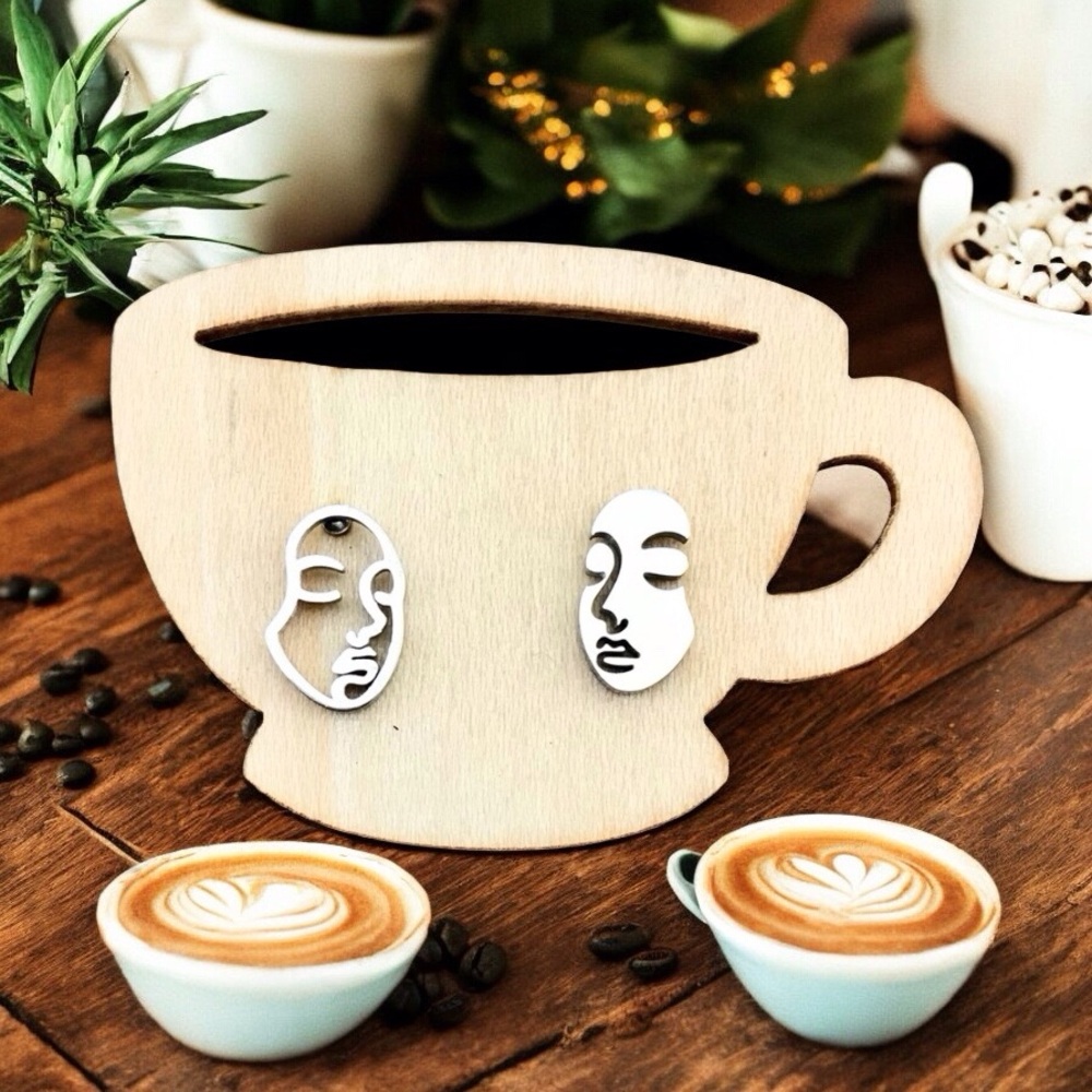 🆕 Face Stud Earrings Stainless Steel